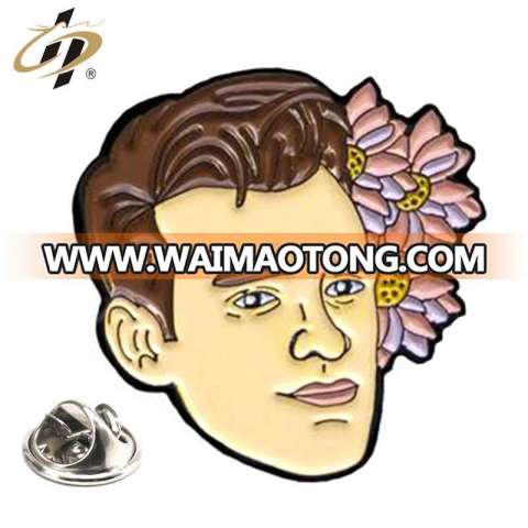 Promotion custom enamel pin name metal button badge